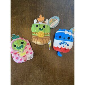 lot of 3 Cats vs Pickles 4" plush Lil Felicia, Sno Cone, Leaf Kittens vs Gerkins